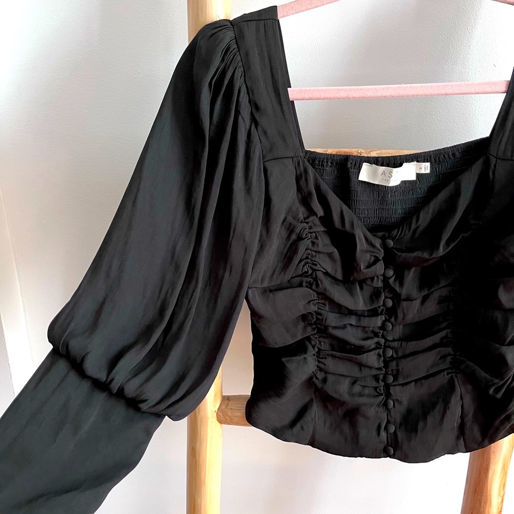 ASTR The Label - PUFF SLEEVE CROP TOP